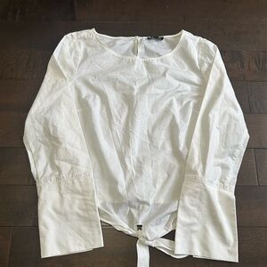 Dynamite Long Sleeve White Front Tie Blouse - Size XS